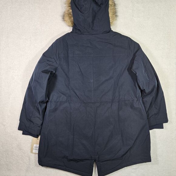 Levis Womens 1X Faux Fur Lined Hooded Navy Blue Quilted Parka Jacket - Picture 12 of 14